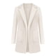 thumbnail image 3 of Cárdigan informal para mujer, abrigo con cuello de solapa para otoño e invierno, ideal para el tiempo libre de las niñas. Blanco XL, 3 of 8