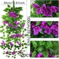 thumbnail image 2 of Zukuco 2 Pcs Artificial Hanging Bougainvillea Flowers UV Resistant Artificial Bougainvillea Vines Outdoor Faux Silk Bougainvillea for Wall Porch Patio Balcony Garden Yard Outside Basket Decor,Purple, 2 of 7