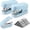 Blue, variant on Mini Stapler with Staples, Pink Stapler Set Includes Two Small Staplers, One Staple Remover, 2000 Standard Staples - Cute Staplers for Desk with Non-Slip Base, Lock Design - Pink Ribbon