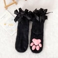 thumbnail image 5 of Fuzzy Cute Cat Paw Socks, Cozy 3D Paw Pad Toe Beans Socks for Women(Black), 5 of 7