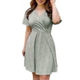 thumbnail image 6 of UVN Summer Dresses for Women Short Sleeve V Neck A-Line Midi Dress Boho Beach Floral Print Sundress, 6 of 8