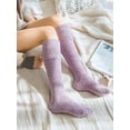 thumbnail image 5 of LAVA 2 Pairs Fluffy Knee High Socks Fuzzy Fleece Soft Long Socks Winter Warm Cozy Socks Blue, 5 of 8