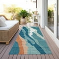 thumbnail image 6 of Addison Rugs Chantille Indoor/Outdoor Transitional Waves Teal Washable Runner Rug, 2'3" x 7'6", 6 of 6