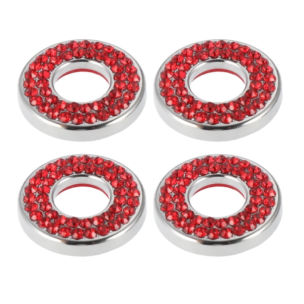 4 Piezas Rojo Bling Interior Coche Puerta Cerradura Pegatinas Decoración Accesorios