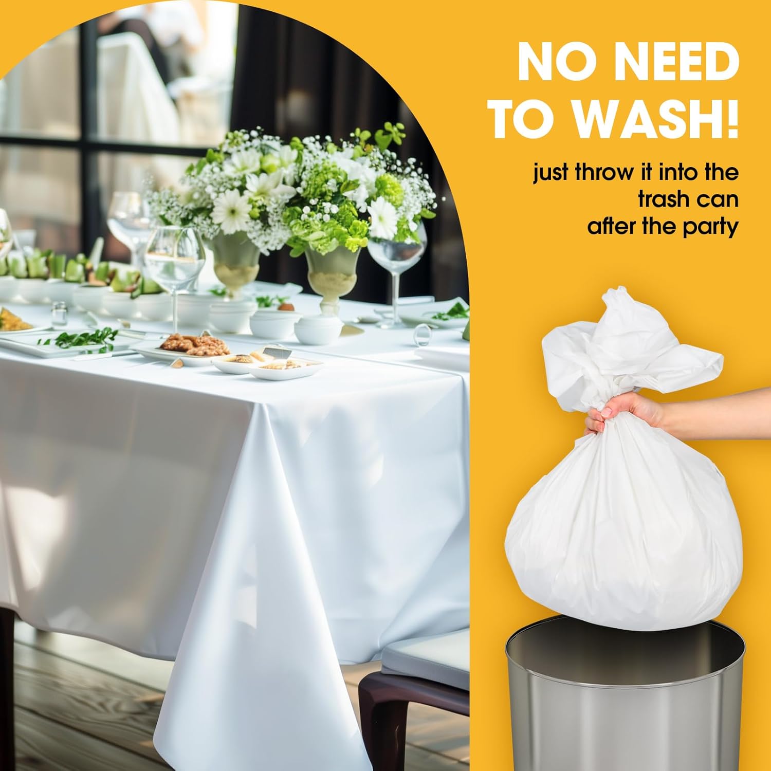 Hoey Disposable Plastic Tablecloths, 12-Pack photo 6