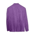 thumbnail image 4 of Domuza Suede Blazer Jacket for Men Faux Leather Casual Retro Button Up Suit Jackets Fall Winter Trendy Stand Collar Sport Coat with Pockets Purple 3XL, 4 of 4