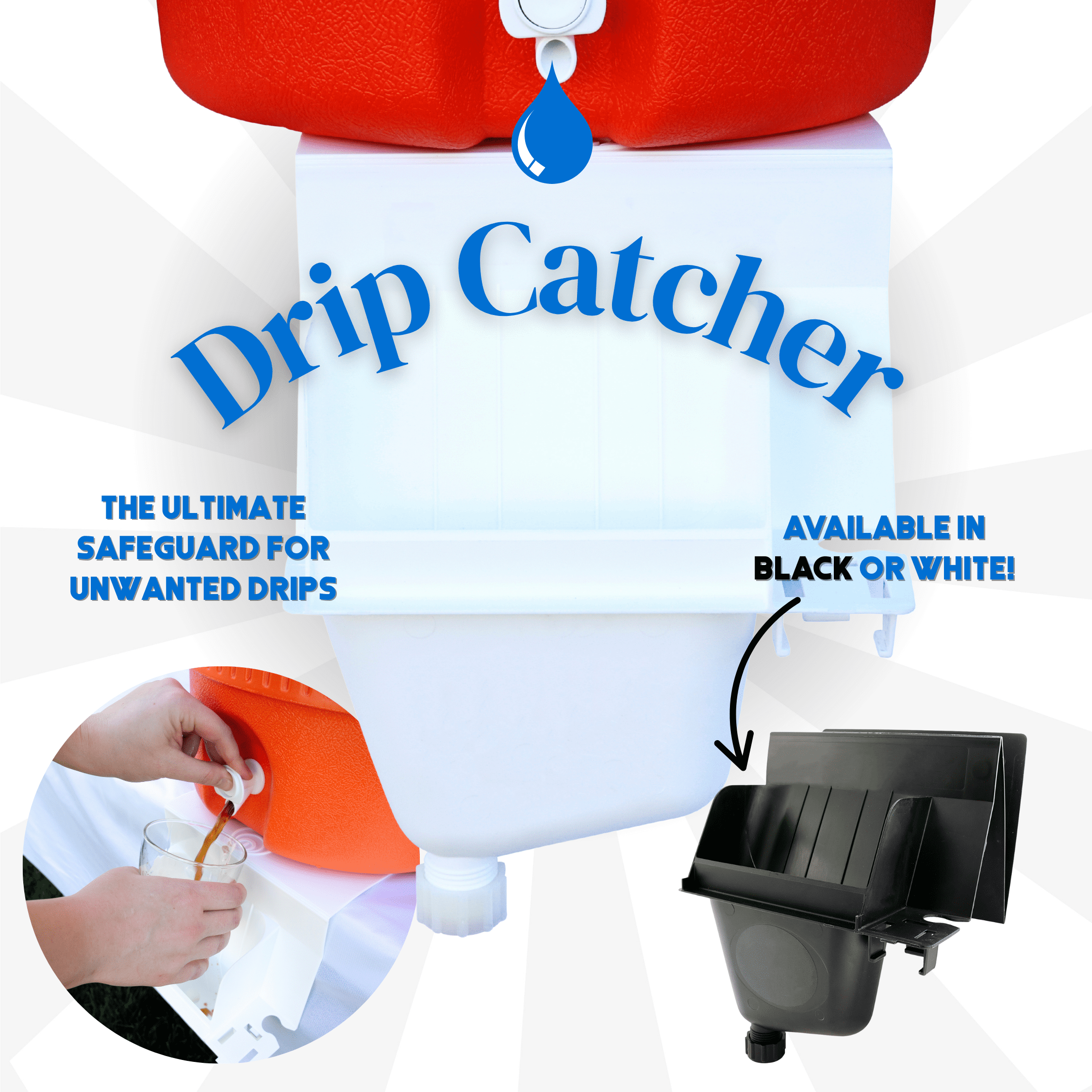 Drip Catcher - White - Catch all Your Drips, Seeps, Leaks, and Accidental Pours! Keep the Messes Off the Ground. (Igloo Not Included)