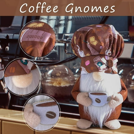 

1PC Coffee Gnomes Dwarf Doll Decoration Ornaments Bar Decor Chef Gnome Table