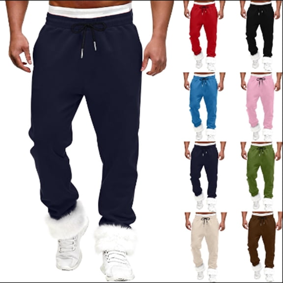 Tqyyweavej Mens Sweatpants Fleece Drawstring Cottom Pants Casual Active Athletic Workout Sweat Pants Joggers for Men(S-3XL)