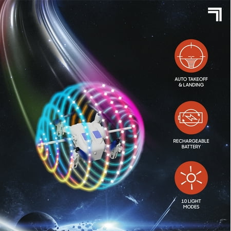 Sharper Image® Halo Drone – Remote Control Light-Up Orbiter