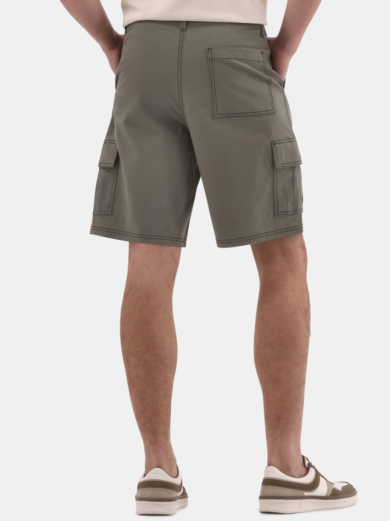 No Boundaries Men's & Big Men's Twill Long Cargo Shorts, 9" Inseam, Sizes XS-5XL