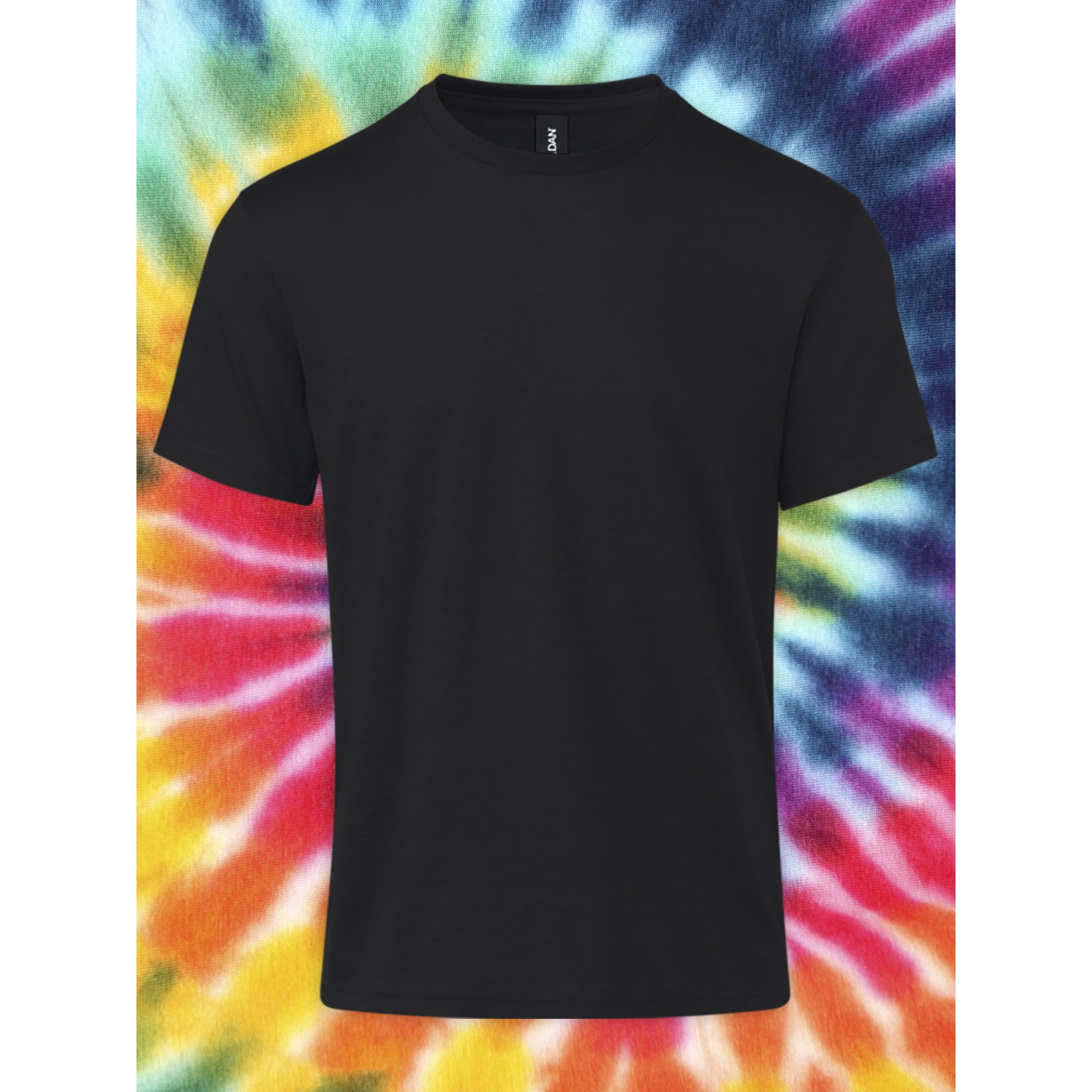 Gildan Adult Short Sleeve Crew T-Shirt – Black Size Large Soft Cotton Classic Fit Blank Tee for Tie Dye & DIY Crafts
