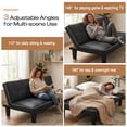 thumbnail image 5 of Lifarythm Futon Sofa Bed, Futon Couch with 3 Adjustable Backrest Convertible Twin Size Modern PU Leather Sleeper Sofa for Living Room 69", Black, 5 of 9