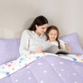 thumbnail image 4 of Manfei Kawaii Cartoon Stars Twin Comforter Sets,Sprinkle Print Bedding Set,Lavender Purple,Colorful Stars Reversible,2pcs,1 Comforter and 1 Pillowcase, 4 of 7