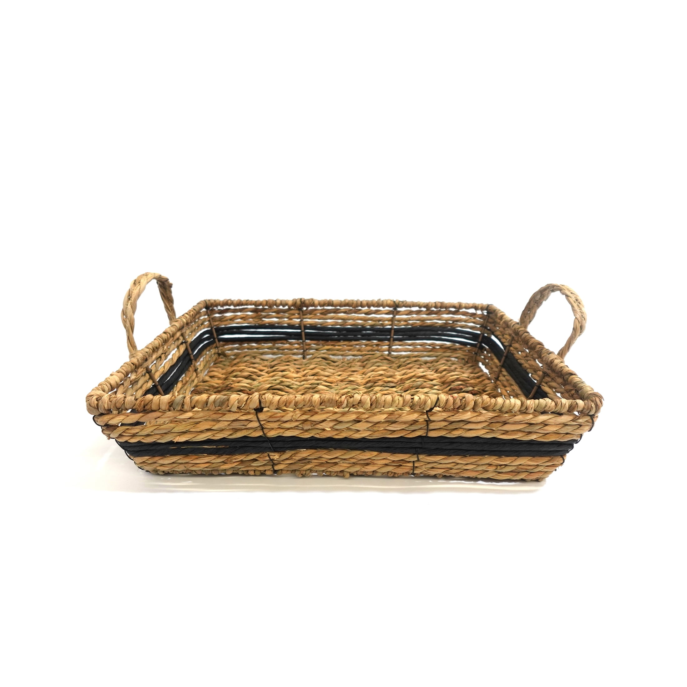 Hometrends Woven Paper & Rush Serving Tray, Handles