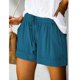 thumbnail image 4 of ICHUANYI Clearance Womens Comfy Drawstring Splice Casual Elastic Waist Pocketed Loose Shorts Pants(Blue, XXXXXL) Ichuanyi Ichuanyi, 4 of 7