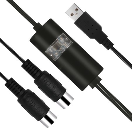 HDE USB IN-OUT MIDI Interface Converter Cable 5 Pin DIN MIDI to USB