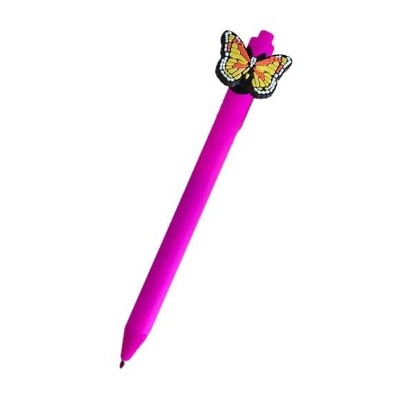 Red Butterfly Retractable Ballpoint Pen, 0.5mm Black Ink, Spring/Summer/Fall Gift for Butterfly Lovers