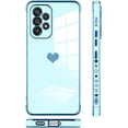 thumbnail image 4 of Compatible with Samsung Galaxy A53 5G Case Love Heart Plating Electroplate Luxury Elegant Case Camera Protector Soft TPU Shockproof Protective Back Cover Galaxy A53 5G Case -Blue, 4 of 10