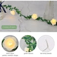 thumbnail image 5 of KEINXS Rose String Light with Green Leaves, 3M/9.81ft 20LED Warm White Rattan Flowers Fairy Lights, Battery Powered Decorative Lights for Birthday Party Wedding Festival, 5 of 5