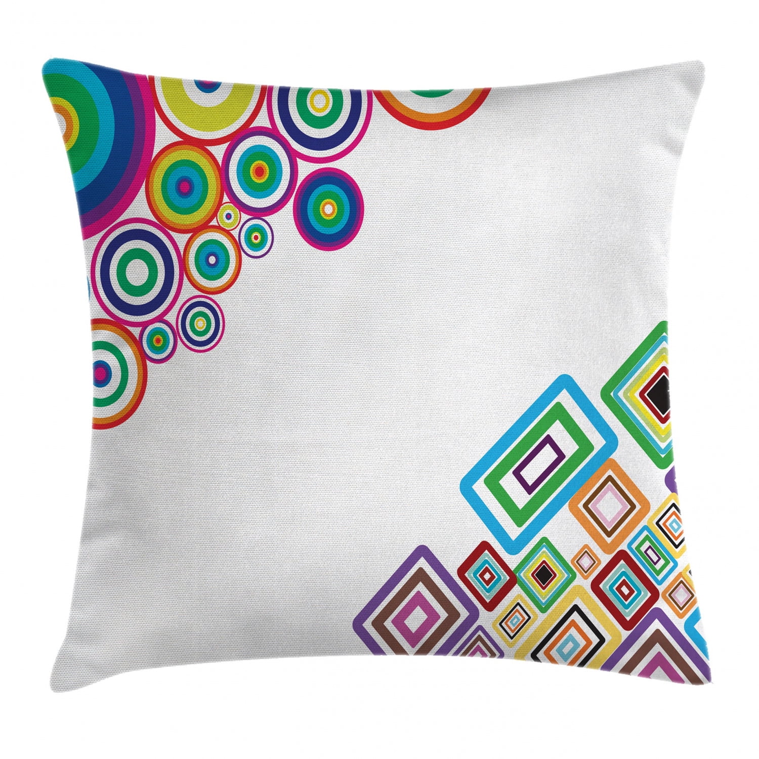 Abstract Throw Pillow Cushion Cover, Circle and Square Rectangle Forms