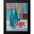 thumbnail image 2 of Gore, Spencer Frederick 12x14 Black Modern Framed Museum Art Print Titled - Blue and Green Bottles and Oranges, 2 of 5