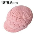thumbnail image 2 of Gorro de punto cálido de invierno para mujer, gorro de lana para nieve, esquí, banda, visera solar, 2 of 5