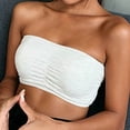 thumbnail image 7 of Jinhomg Women Bandeau Bra Padded Strapless Bralette Bra Seamless Bandeau Tube Top Bra White Free Size, 7 of 7