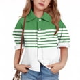 thumbnail image 1 of YUNAFFT Chemise à Rayures pour Enfants Col Manches Longues Décontractée Printemps Été Style Y2K, 1 of 6