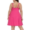 thumbnail image 6 of HDE Womens Plus Size Tennis Athletic Workout Dress with Built-in Shorts & Bra Hot Pink - 18, 6 of 6
