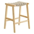 thumbnail image 3 of Counter Stool Chair, Set of 2, Natural, Wood, Bar Pub Cafe Bistro Dining Kitchen Hospitality Restaurant, Modern Contemporary HB36082, 3 of 10