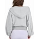 thumbnail image 5 of Sudaderas con Capucha y Cremallera para Mujer, Sudaderas , Casuales, Cómodas y Bonitas, Chaquetas con Cremallera, Conjuntos de Otoño A . Gris S, 5 of 10