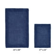 thumbnail image 2 of Better Trends 2 Piece Premium Bathroom Rug Set 100% Cotton Soft Tufted Reversible Bath Rug Water absorbent Bath Mat Ideal for Bathroom Shower and Tub Use, Edge Collection Navy (17" x 24" | 24" x 40"), 2 of 5