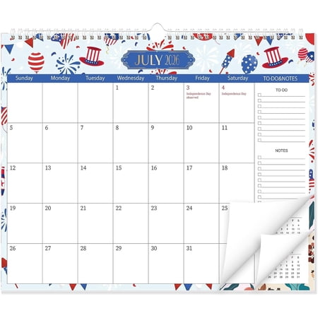 OuMuaMua Wall Calendar 2026-2027, 18-Months (Jul 2026-Dec 2027) 14" x 11.5", Twin-Wire Binding Desk Calendar with To-Do List & Notes, Plant Design for Office Home School Planning