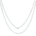 thumbnail image 2 of Nuragold 10K Real White Gold Solid Figaro Link Chain Necklace 16"-30" (2.25mm-6.5mm) Italian Jewelry for Men & Women, 2 of 22