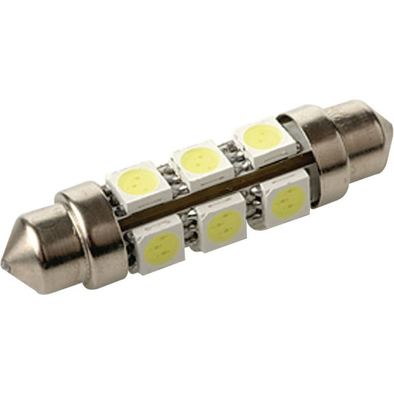 Sea-Dog Line 442439 Nickel-Plated Brass 8 LED White Lights 12.8V .7 Watt All Around Festoon