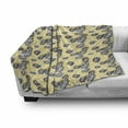 thumbnail image 3 of Yellow and Black Soft Flannel Fleece Throw Blanket, Foliage Leaves Pattern Bicolor Exotic Nature Design Spring Season, Cozy Plush for Indoor and Outdoor Use, 50" x 60", Yellow and Black, by Ambesonne, 3 of 6