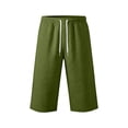 thumbnail image 4 of Men's Big & Tall Basketball Capri Pants Below Knee 3/4 Pants 13 inch Loose Fit Elastic Waist Summer Casual Baggy Sweat Shorts with Pockets Streetwear Size 3XL Army Green, 4 of 9