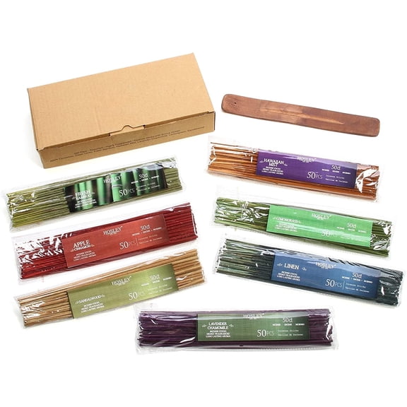 Hosley Assorted Incense Sticks Bulk Pack (350-Count) - 7 Calming Scents for Meditation & Aromatherapy