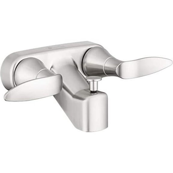 RV Tub & Shower Faucet Valve Diverter with Winged Levers - Brushed Satin Nickel
