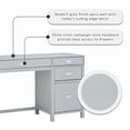 thumbnail image 4 of Linon Lakelyn 4-Drawer Desk, 48" Wide with Side Storage, Gray Finish, 4 of 19