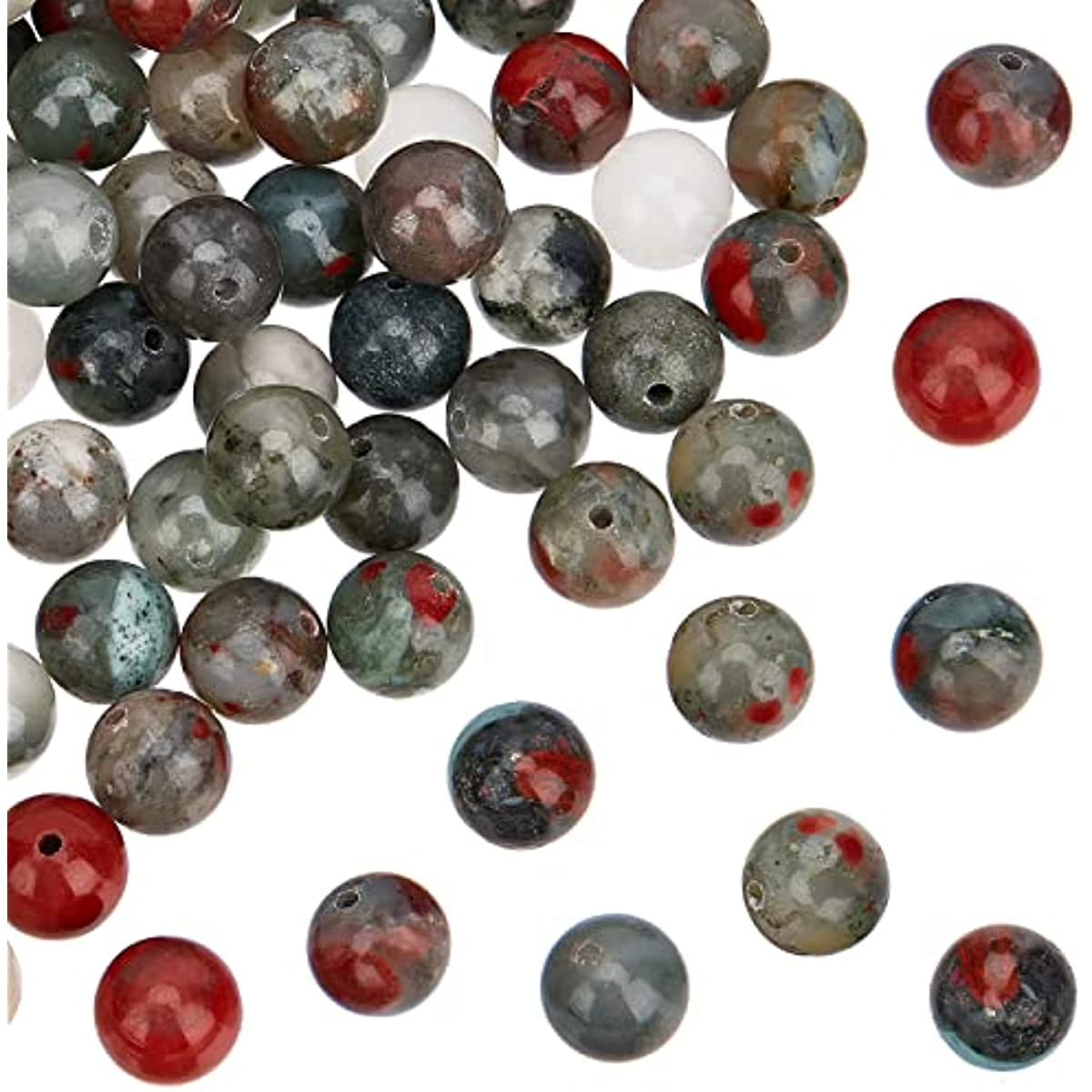 86pcs Natural African Bloodstone Beads 8mm Round Gemstone