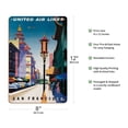 thumbnail image 2 of San Francisco USA - Chinatown - United Air Lines - Vintage Airline Travel Poster by Joseph Binder c.1950s - 8 x 12 inch Vintage Wood Art Sign, 2 of 4