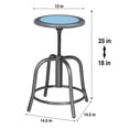 thumbnail image 4 of Vince Swivel Stool with Steel Seat, Grey Frame, Light Blue Seat Center, 4 of 7