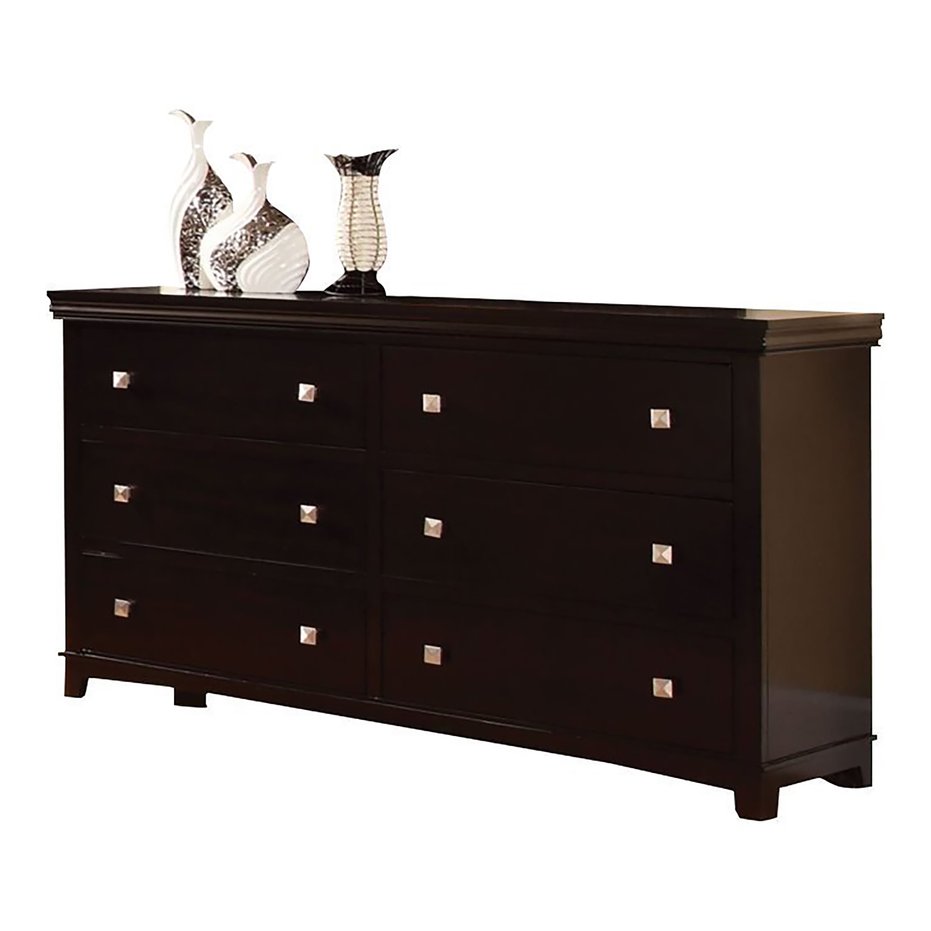 Furniture of America Katherine Transitional 6Drawer Dresser, Espresso