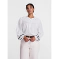 thumbnail image 2 of Scenario Women's and Women's Plus Quilted Detail Long Sleeve Top, Sizes XS-4X, 2 of 7