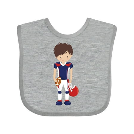 

Inktastic Rugby American Football Cute Boy Brown Hair Gift Baby Boy Bib