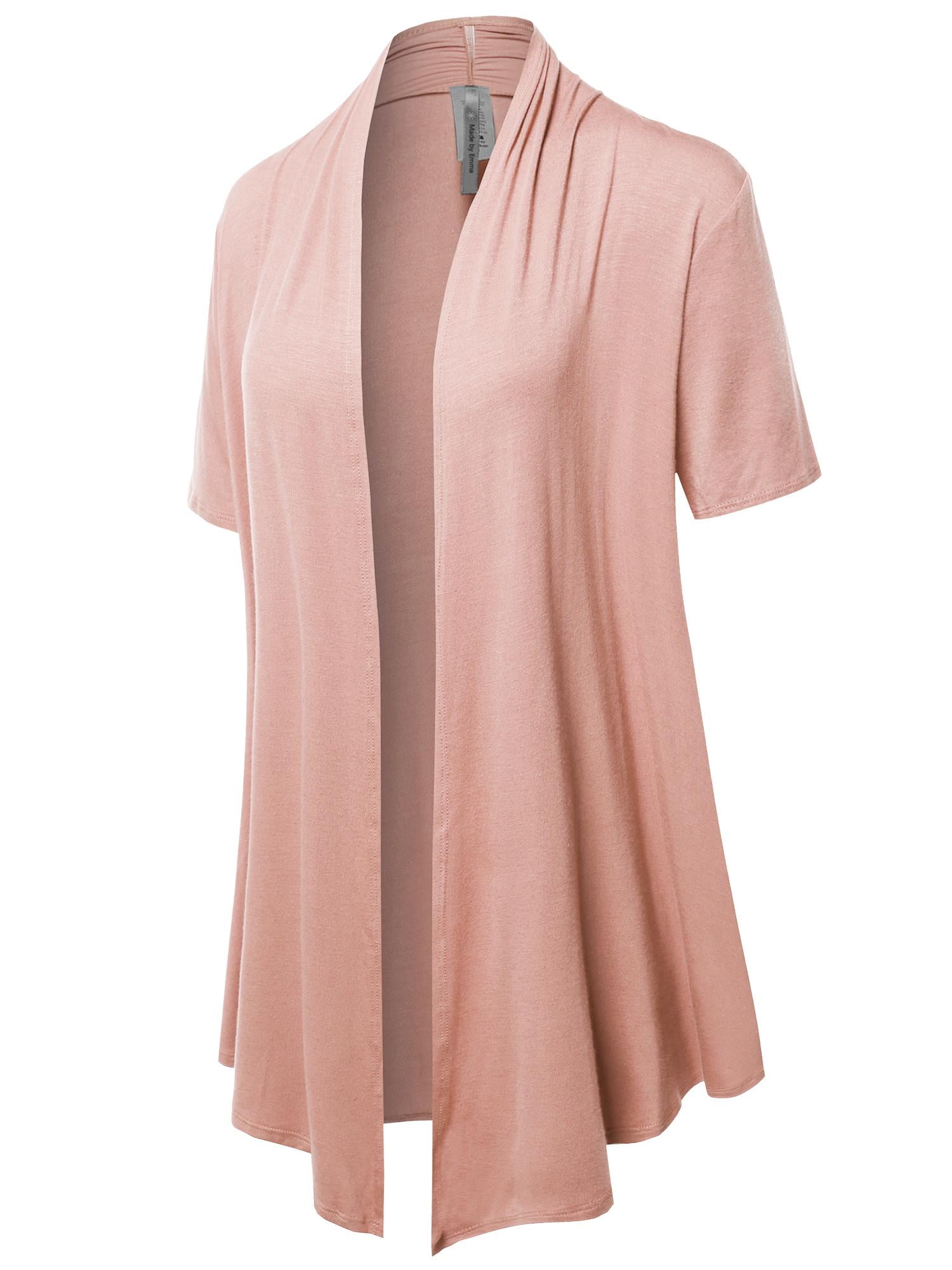 FashionOutfit FashionOutfit Women's Solid Jersey Knit Draped Open