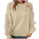 thumbnail image 3 of RKSTN Women's Christmas Sweatshirt Oversized Crewneck Cute Knit Bowknot New Year Holiday Sweatshirts Womens Casual Solid Round Neck Plus Size 3D Bow Trim Loose Comfy Sweatshirt Fall Spring Clothes, 3 of 9