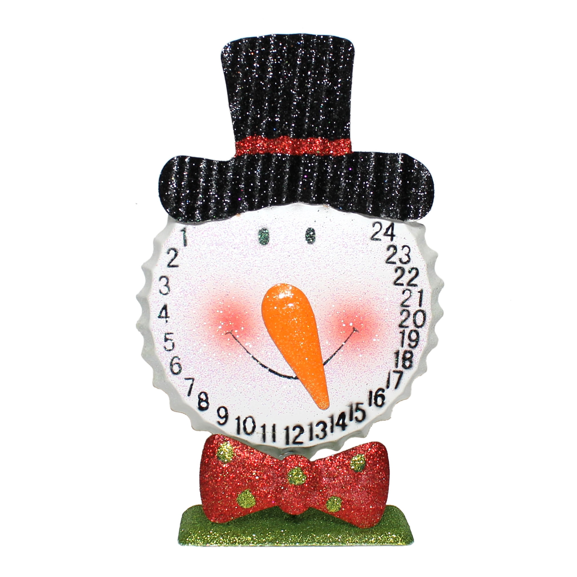 Glittered Metal Snowman Christmas Countdown Calendar